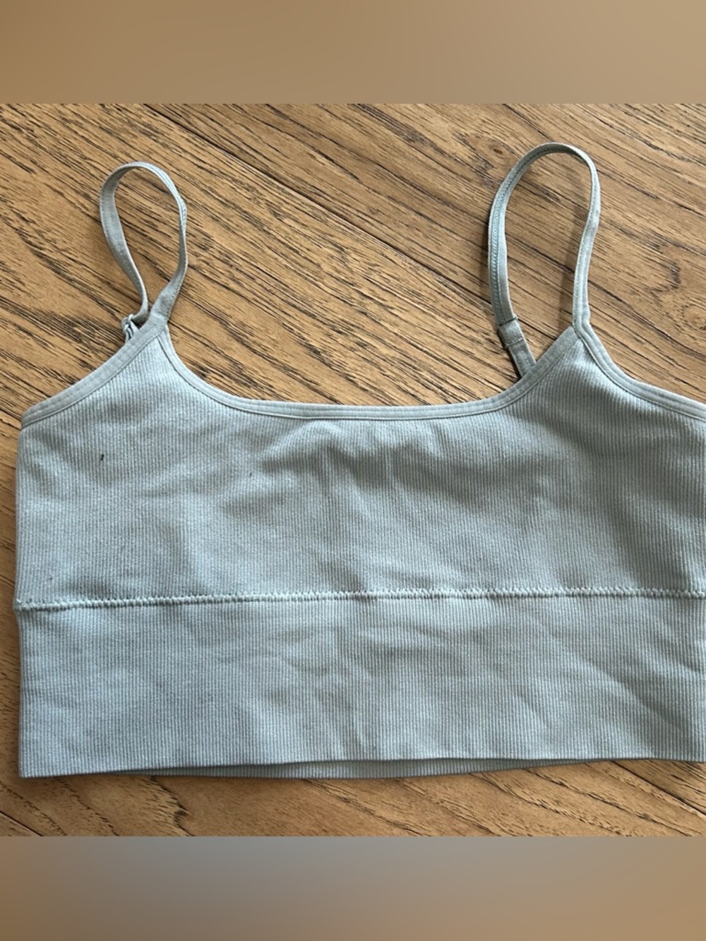 Garage Sage Green Ribbed Crop Tank Top